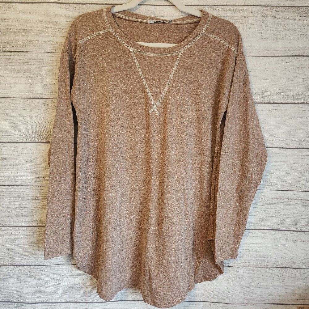 Culture C.O.D.E Womens Small beige henley long sleeve t-shirt